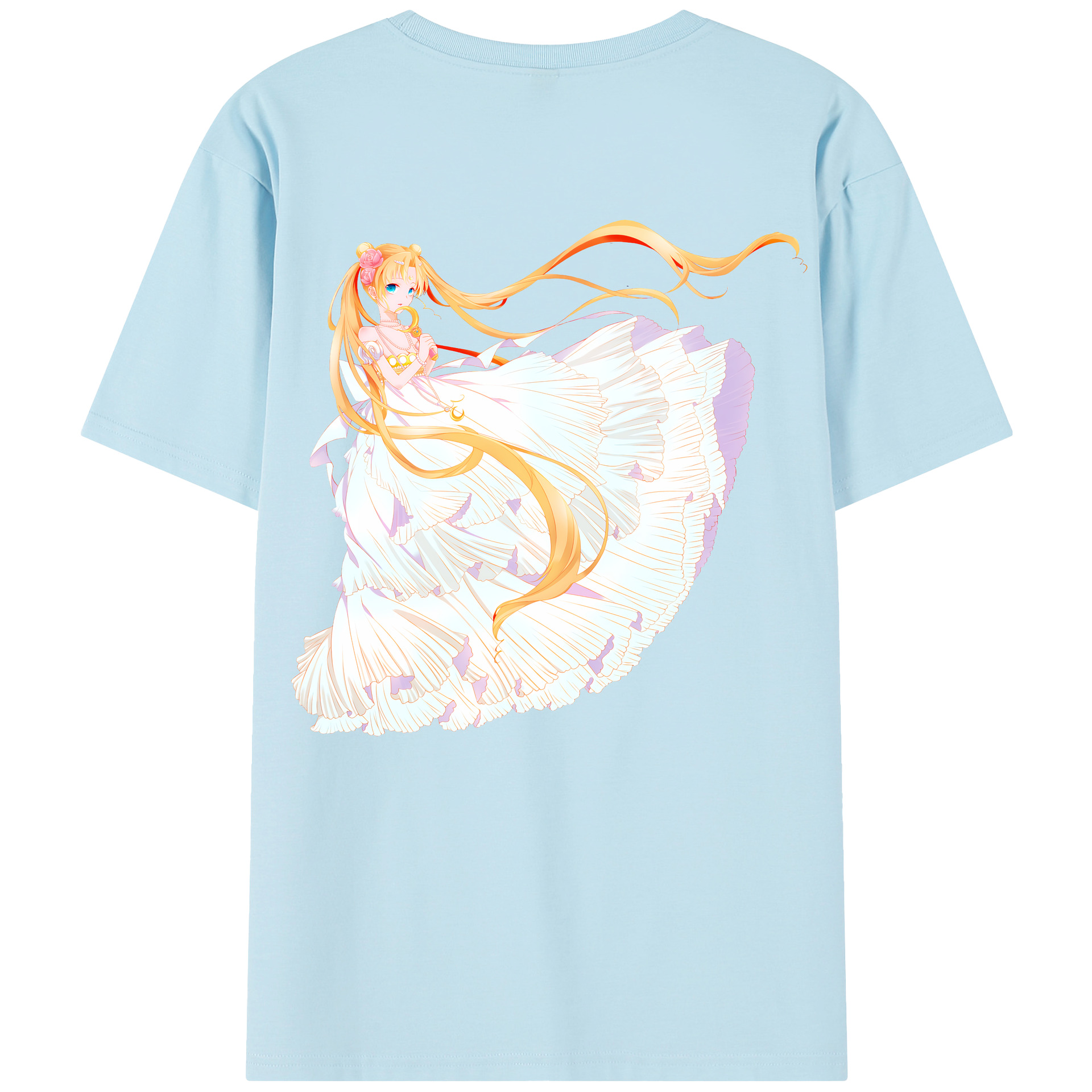 （画像用） 美少女戦士セーラームーン 愛野 美奈子 あいの みなこ Sailor Moon Aino Minako 綿100％半袖Tシャツ（背面プリント）
